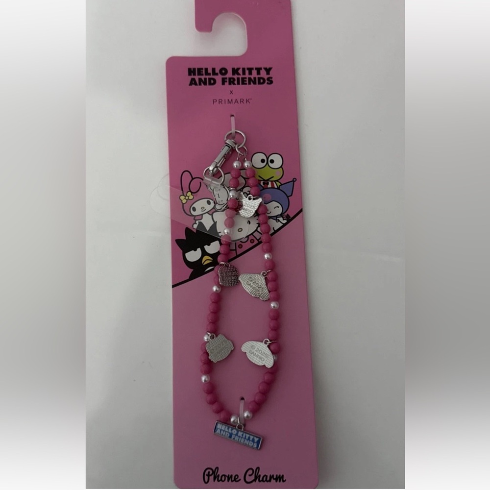 Primark Pink Beaded Necklace with Hello Kitty Charms